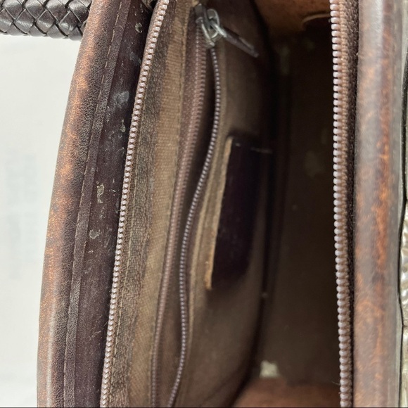 Brighton Brown Leather Croc Embossed Purse Silver hardware Zip Closure - Picture 10 of 12